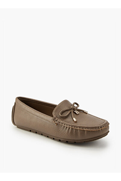 Flora Bella by Shoexpress Textured Slip-On Moccasins with Bow