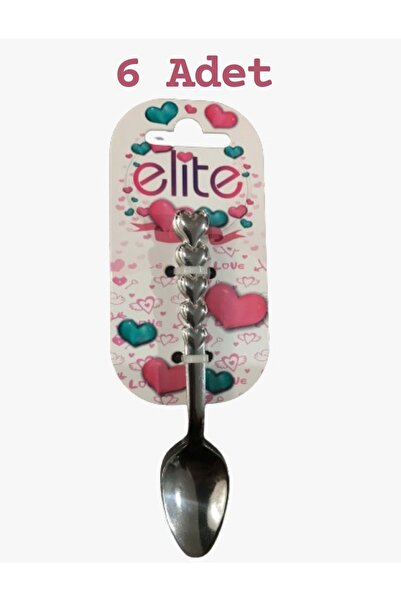 Doğuş Mutfak 6'lı Kalp Figürlü Çay Kaşığı Paslanmaz Çelik Kaşık Seti