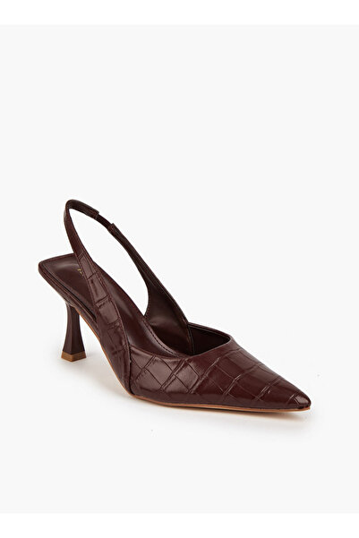 Flora Bella by Shoexpress Textured Slingback Shoes with Flared Heels