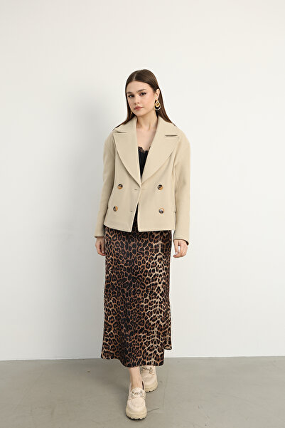 Swass Довга спідниця з атласу з леопардовим принтом