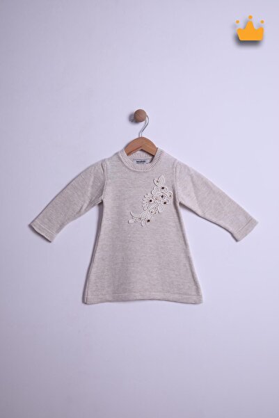 Babyhola Kız Çocuk Boncuklu Triko Bayramlık Elbise 6002