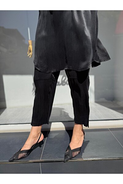 MissWhence Shoulder Stitched Women's Cupro Suit Black