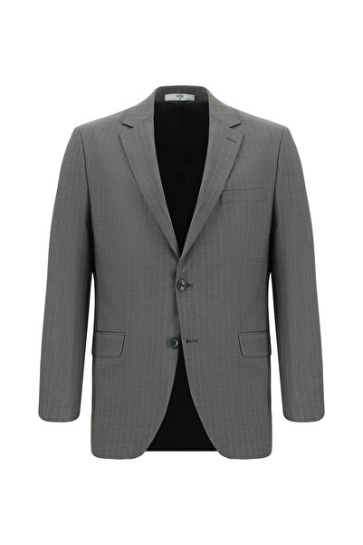 Kiğılı Super Slim Fit Ekstra Dar Kesim Yünlü Çizgili Klasik Takım Elbise