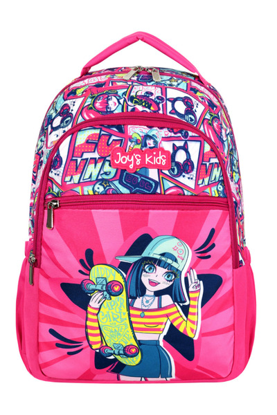 Bliss Lisanslı Pembe Kaykay Desenli İlkokul Çantası Termal Beslenme Çantası Ve Kalemlik 3'lü Set