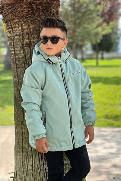 Pina Kids Erkek Çocuk Sabit Kapüşonlu Metal Armalı İçi Kürklü Mont KM3987