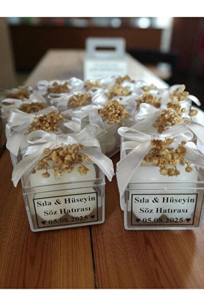 ERSE HOME 20 Adet Süslemeli Bubble Mum, Hediyelik | Nikah Şekeri, Nişan Hediy...