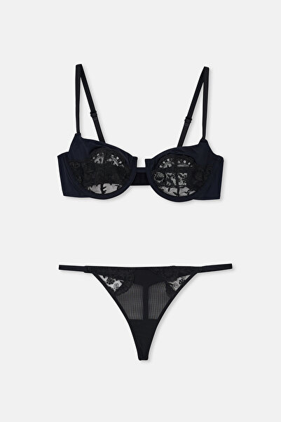 Eros ERSK1180 SUTENĂ STRING DIN DANTELĂ AMETISTĂ TK.