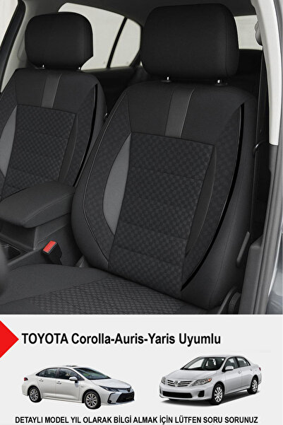 GM-DESIGN Oniks Plus Füme Oto Koltuk Kılıfı-(TOYOTA Corollo-Auris-Yaris İle U...