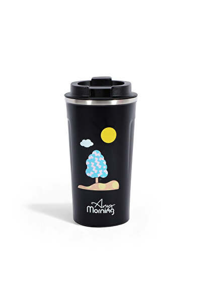 Any Morning 510 ml Paslanmaz Çelik Termos Mug, 10 Saat Sıcak, 24 Saat Soğuk, Siyah Sk22016