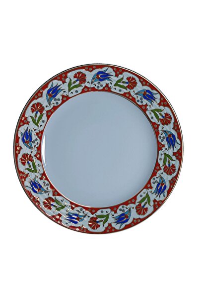 Armada Çini Armada Cini Prt 58 25 Cm Kırmızı Altın Yaldızlı Lale Karanfil Por...