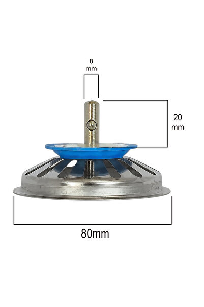 ALETÇANTAM Çöpmak Süzgeç Mutfak Lavabo Sifon Gider Metal Tıpa Süzgeci 8cm