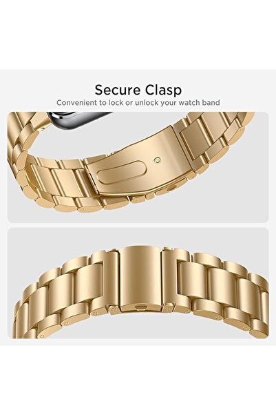 Nezih Case Samsung Galaxy Fit 3 Uyumlu 18mm Metal Baklalı  Pim Tasarım Paslanmaz Çelik Kordon