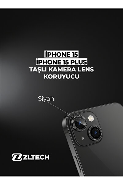 ZLTECH iPhone 15/15Plus Uyumlu Taşlı Kamera Lens Koruyucu