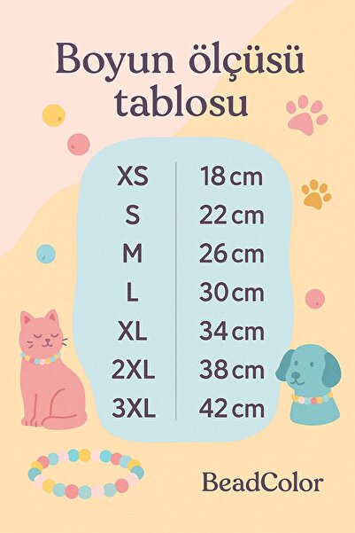 BEAD COLLAR İSİMLİ KEDİ KÖPEK TASMASI / KOLYE AKSESUARI