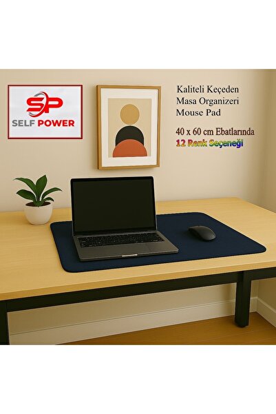 Self Power Mouse Pad pentru organizator de birou din pâslă groasă, albastru m...