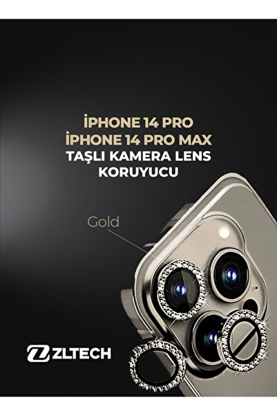 ZLTECH iPhone 14Pro/14Promax Uyumlu Taşlı Kamera Lens Koruyucu