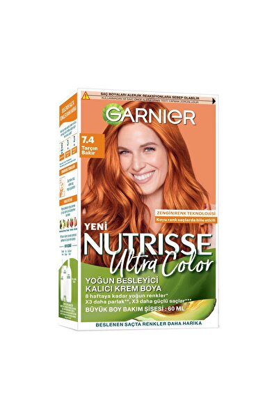 Garnier ( KİL MASKESİ HEDİYE ) Garnier Nutrisse Ultra Color Saç Boyası 7.4 Tarçın Bakır ( 1 ADET )