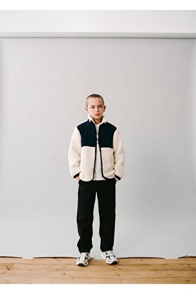 MANGO Kids Düz kesim pamuklu pantolon