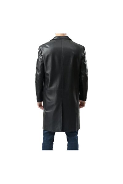 NYC GİYİM TEKSTİL Uzun Hakiki Deri Zik Ceket