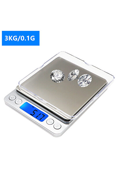 Choice 3 كجم 0.1 جرام 500 0.01 جرام / 3 كجم 0.1 جرام ميزان إلكتروني رقمي صغير محمول بشاشة LCD للمطبخ مجوهرات دقيقة نحن