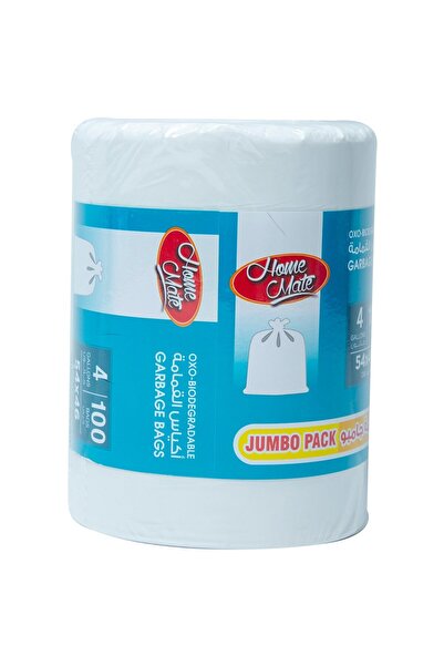 Homemate أكياس قمامة هوم ميت ٤ جالون ٥٤×٤٦ سم، قابلة للتحلل الحيوي، عبوة جامب...