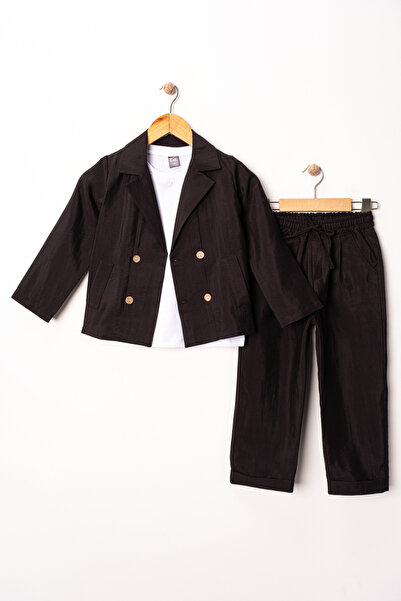 Çelix Kids Тричастен костюм с кръстосано сако/Костюм/Костюм за младоженец/Костюм за специални поводи/Сватба/Рожден ден/Премиум