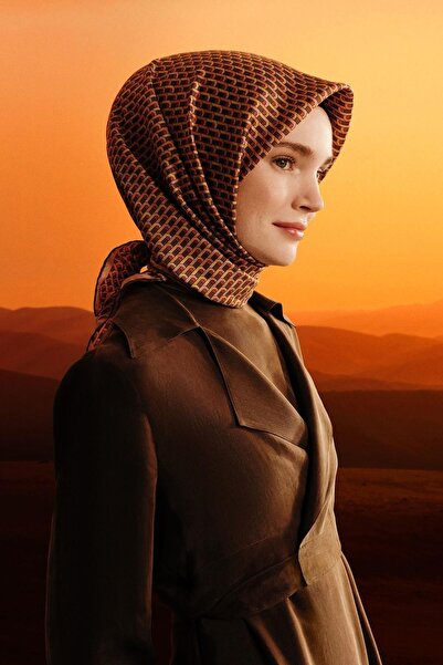 Armine Eșarfă de mătase 2026 iarnă - 9417-05 Pudră maro twill