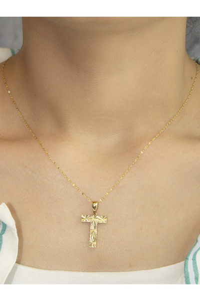 Zeynepli gold & jewelry 14 Ayar Büyük Füzyon T Harfli Kolye