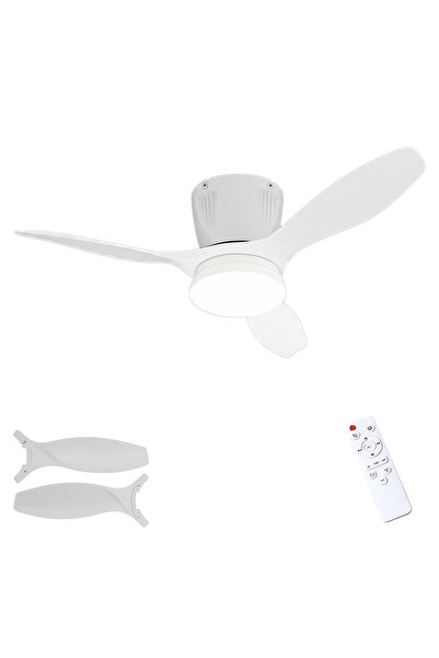 Goes Modern Led Işıklı Tavan Vantilatörü 3 Renk Işık 3 Kademe Hız Sessiz Beya...