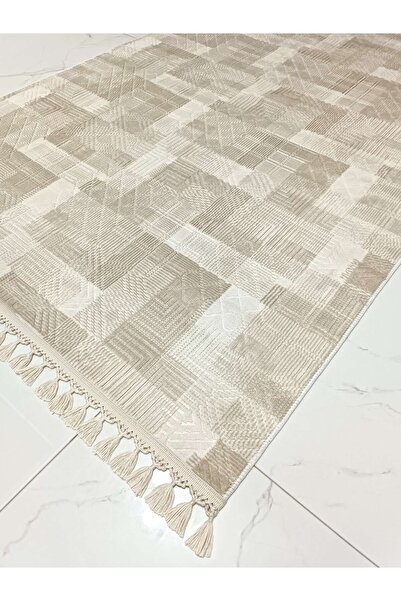 AVEN HOME Püsküllü Kaymaz Taban Halı Koridor Mutfak Yolluğu Makinede Yıkanabi...