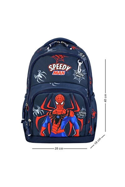 Bodmar Çanta Since 2023 Набір дитячих шкільних рюкзаків з павутинним візерунком (рюкзак, термосумка, пенал)