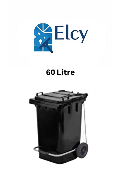 ELCY 60 LT Plastik Pedallı Çöp Konteyneri Siyah -Isıya Karşı Dayanıklı