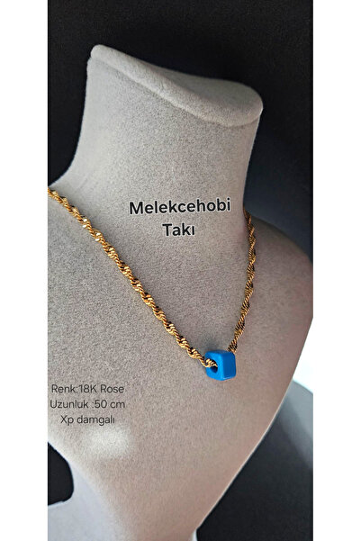 XUPING JEWELRY مجوهرات Melekcehobi Xuping قلادة سلسلة ملتوية مطرزة باللون الأزرق