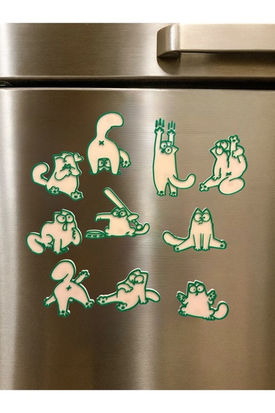 Dekor Sevimli Kedi Figürlü Dolap Magnetleri – 10’lu Set