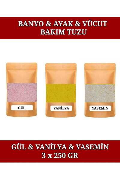 E.M.S AVM Gül & Vanilya & Yasemin Yağı Banyo Tuzu Küvet & Jakuzi Tuzu Manikür...