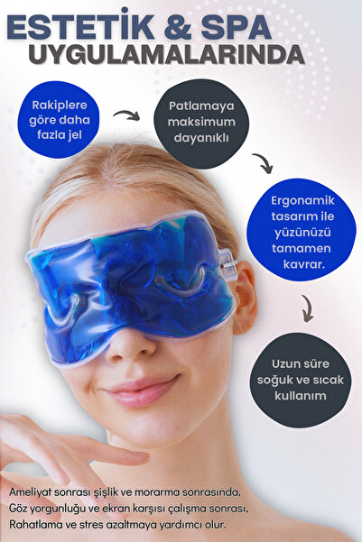 Vanaca Grup Soğuk Sıcak Termojel Göz Alın Maskesi, Rahat Uyku, Mıgren Ve Göz Halkaları Için Göz Maskesi
