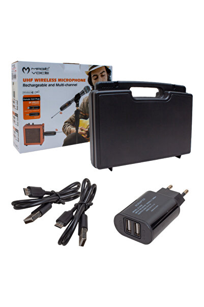 MagicVoice Mv-19596 Uhf Enstrüman Tip Kablosuz Mikrofon Üçlü Set(kürsü-yaka Mik Li)xrl Li
