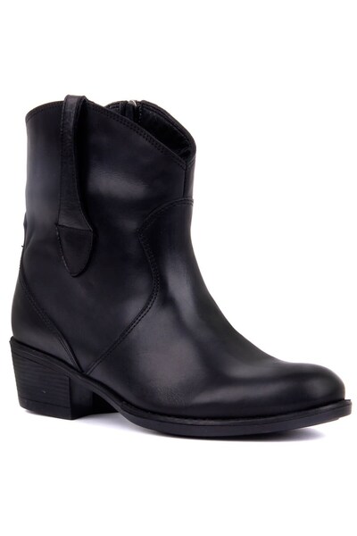 SailLakers - Black Leather Zippered Women's Boots 105-2598-Venus