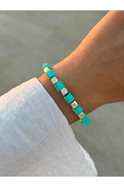 HERCY سوار فيمو أخضر مائي - تصميم ملون