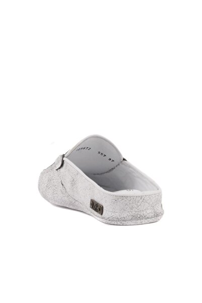 SailLakers - Λευκές δερμάτινες γυναικείες παντόφλες σπιτιού 109-557-X