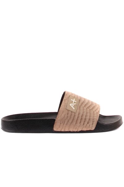 SailLakers - Beige Nubuck Croco Patterned Women's Slippers 109-654-8801Z