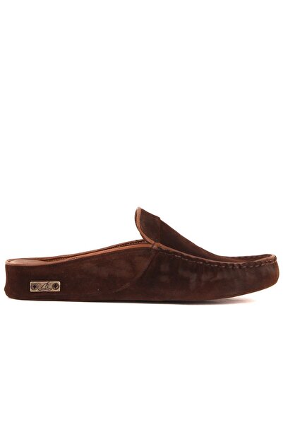 SailLakers - Καφέ Suede Ανδρικές Παντόφλες Σπιτιού 110-547-X
