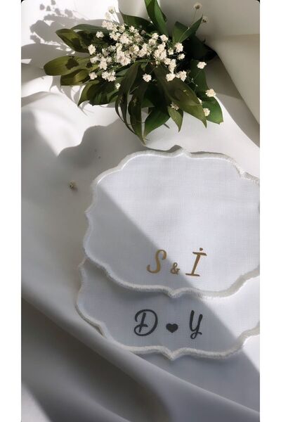 lotusatölye Söz & Nişan Tepsisi Için Söz Mendili Gold Ve Ya Gümüş Kişiye Özel