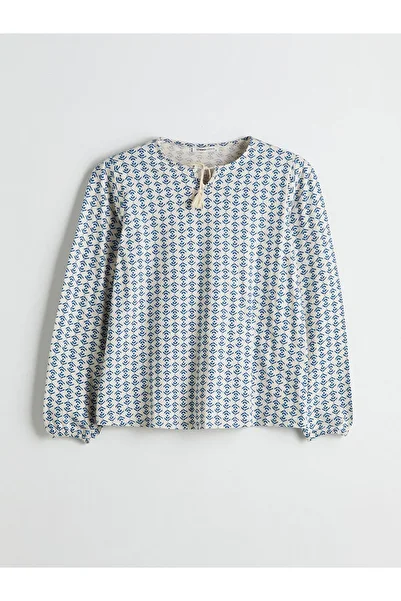 LC Waikiki New Season Baglamali Collar Print Women's Blouse - S5Gl15Z8