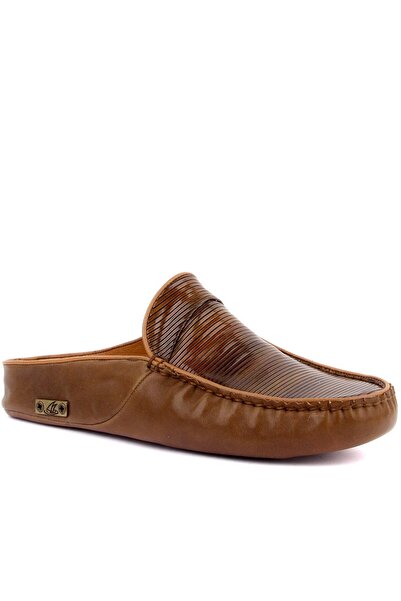 SailLakers - Коричневі шкіряні чоловічі домашні капці 110-558-E