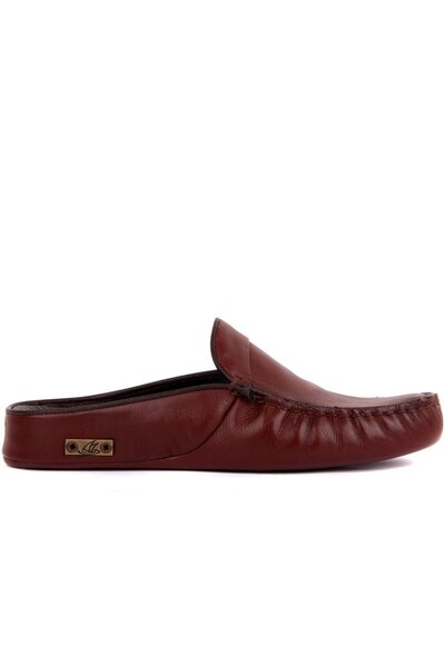 SailLakers - Червоні шкіряні домашні капці для чоловіків 110-547-X