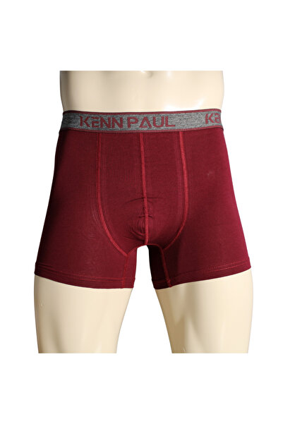 KENN PAUL Men's Burgundy Plain Cotton Luxury Boxer Soft
