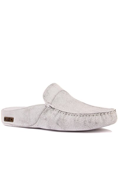 SailLakers - Білі шкіряні чоловічі домашні капці 110-547-X