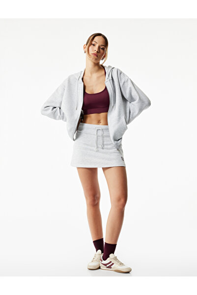 Koton Şardonlu Nakışlı Beli Bağcıklı Spor Şort Etek