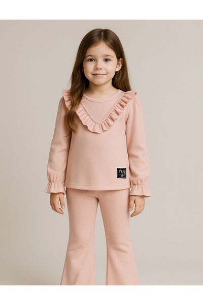 KOKOŞ BEBEK Kampanyalı Fırfır Detaylı Boru Paça Fitilli Takım | 6/10 Yaş Arası